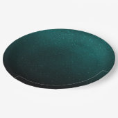 Blue Green Glitzer Confetti Imitate Fossilienmuseu Pappteller (Schrägansicht)