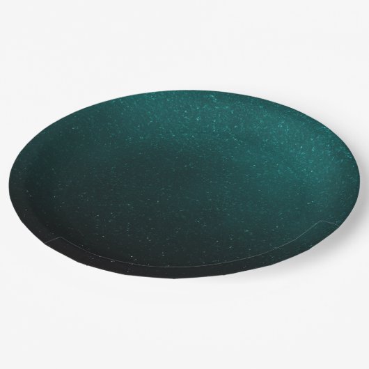 Blue Green Glitzer Confetti Imitate Fossilienmuseu Pappteller (Schrägansicht)