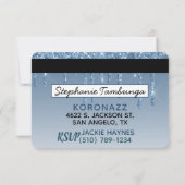 Blue & Green Glitzer Tropfen VIP Kreditkarte Gebur Einladung (Rückseite)