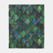 Blue Green Gold Art Deco Geometric Design Fleecedecke (Vorderseite)