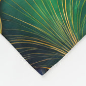 Blue Green Gold Art Deco Geometric Design Fleecedecke (Ecke)