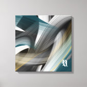 Blue Green Gold Black White Gray Abstract  Leinwanddruck (Vorderseite)