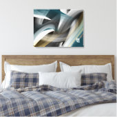 Blue Green Gold Black White Gray Abstract Leinwanddruck (Insitu (Schlafzimmer))