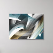 Blue Green Gold Black White Gray Abstract Leinwanddruck (Vorderseite)