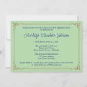 Blue, Green, Gold Class of 2026 Photo Graduation Einladung (Rückseite)