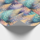 Blue Green Gold Trees Moderne Weihnachten Geschenkpapier (Ecke)