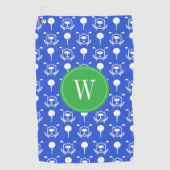 Blue & Green Golf Monogram Golfhandtuch (Vorderseite)