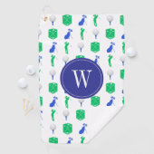Blue & Green Golf Monogram Golfhandtuch (Insitu)