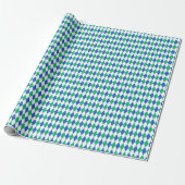 Blue & Green Golf Raute Geschenkpapier (Ungerollt)