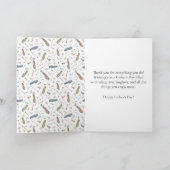 Blue Green Golf Theme Happy Father's Day Karte (Innenseite)