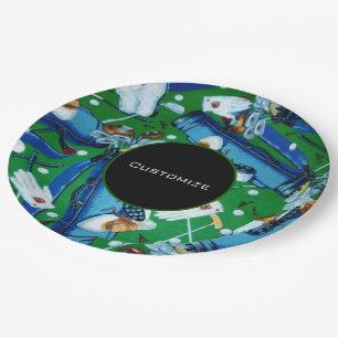Blue & Green Golfing Pappteller