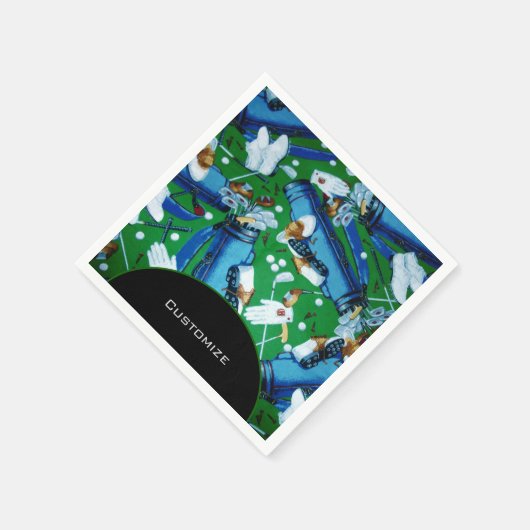 Blue & Green Golfing Serviette (Ecke)