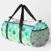 Blue Green Gradient Paw Print Bag Duffle Bag (Rechte Ecke)