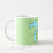Blue & Green Great Lakes Map Tasse (Links)