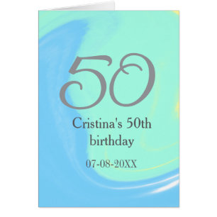 Blue Green Grey 50. Geburtstag hinzufügen Namensda