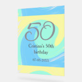 Blue Green Grey 50. Geburtstag hinzufügen Namensda Acrylschild (Winkel)