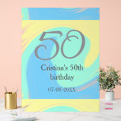 Blue Green Grey 50. Geburtstag hinzufügen Namensda Acrylschild (Hochzeit)