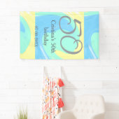 Blue Green Grey 50. Geburtstag hinzufügen Namensda Banner (Insitu)