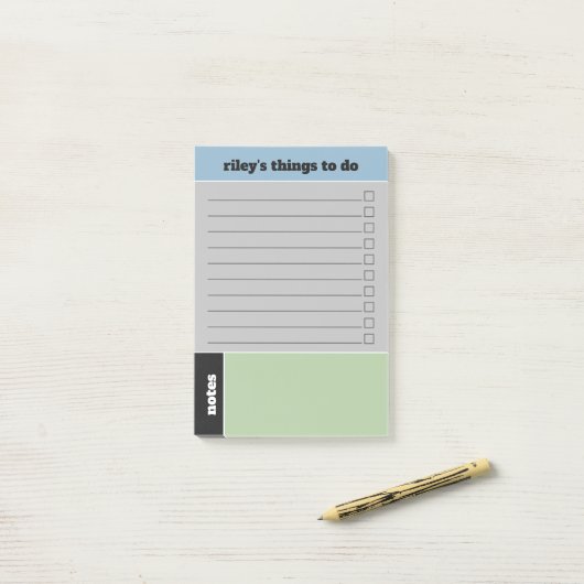 Blue Green Grey Dinge zu tun & Notizen (Auf Schreibtisch)