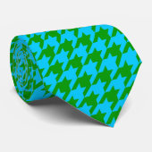 Blue Green Hahnentrittmuster Kariert Karo Krawatte (Gerollt)