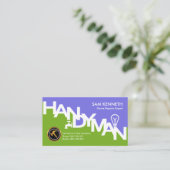 Blue Green Handyman Signage Zuhause Construction Visitenkarte (Stehend Vorderseite)