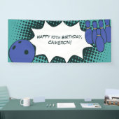 Blue-Green Happy 10. Geburtstag Bowling Party Banner (Messe)
