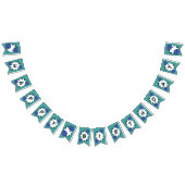 Blue Green Happy Birthday Bowling Party Wimpelkette (Alle)