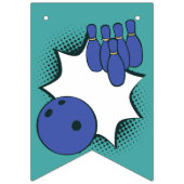 Blue Green Happy Birthday Bowling Party Wimpelkette (Erste Fahne)