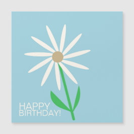 Blue Green Happy Birthday wünscht mit Daisy Magnetkarte