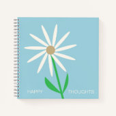 Blue-Green Happy Thoughts with Daisy Notizblock (Vorderseite)