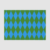 Blue Green Harlequin Checkered Design Seidenpapier (Vorderseite)