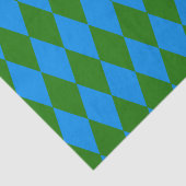 Blue Green Harlequin Checkered Design Seidenpapier (Ausschnitt)