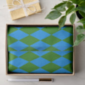 Blue Green Harlequin Checkered Design Seidenpapier (Geschenk)