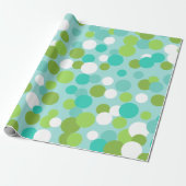 Blue Green Holiday Dots Wrapping Paper Geschenkpapier (Ungerollt)