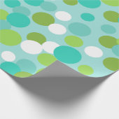 Blue Green Holiday Dots Wrapping Paper Geschenkpapier (Ecke)