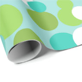 Blue Green Holiday Dots Wrapping Paper Geschenkpapier (Rolleneckpunkt)