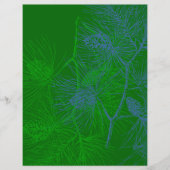 Blue Green Holiday Pine Pattern Flyer (Vorne)