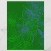 Blue Green Holiday Pine Pattern Flyer (Hinten)