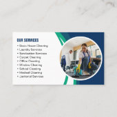 Blue Green HouseReinigung Haushaltshilfe Visitenkarte (Rückseite)