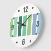 Blue Green Hues Große Wanduhr (Winkel)