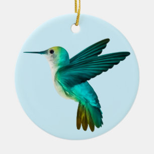 Blue Green Hummingbird Ornament