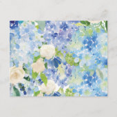 Blue Green Hydrangea Blume Wedding Details Card Begleitkarte (Rückseite)