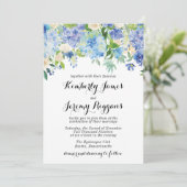 Blue Green Hydrangea Blume Wedding Einladungswagen Einladung (Stehend Vorderseite)