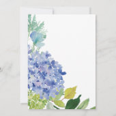 Blue Green Hydrangea Blume Wedding Einladungswagen Einladung (Rückseite)