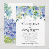 Blue Green Hydrangea Blume Wedding Einladungswagen Einladung (Vorne/Hinten)