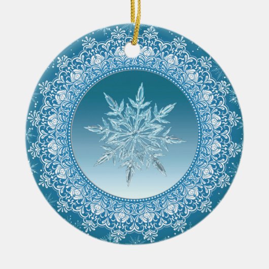 Blue Green Ice Keramik Ornament (Vorne)