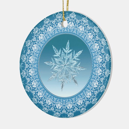 Blue Green Ice Keramik Ornament (Links)