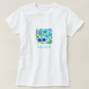 Blue & Green Illustration T - Shirt Collection