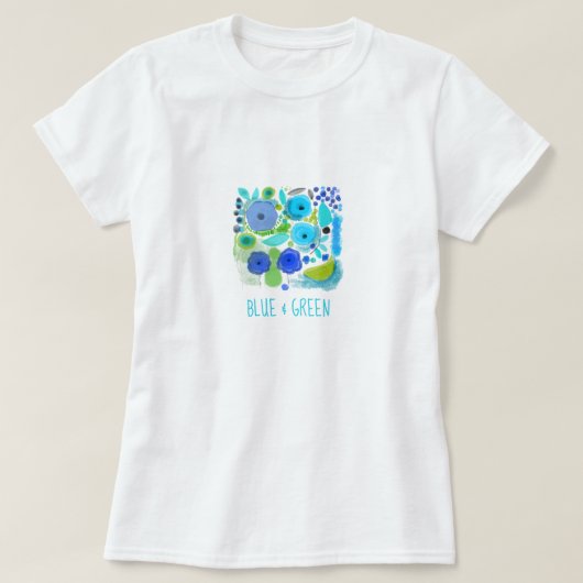 Blue & Green Illustration T - Shirt Collection (Design vorne)