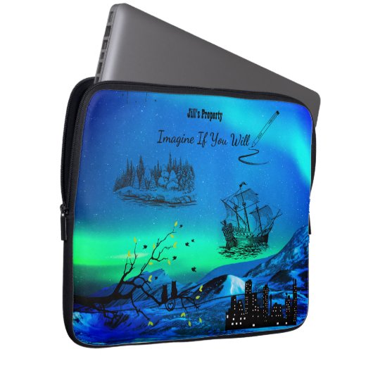 Blue & Green' Imaging If' Electronics Bag Laptopschutzhülle (Vorne Rechts)